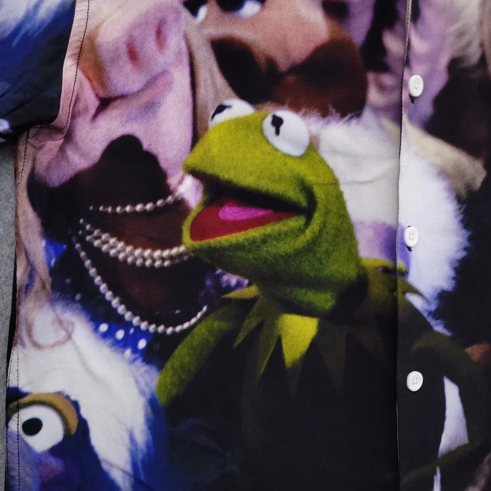 Disney Parks Shirt Mens M The Muppets All Over Print Camp Button Up AOP